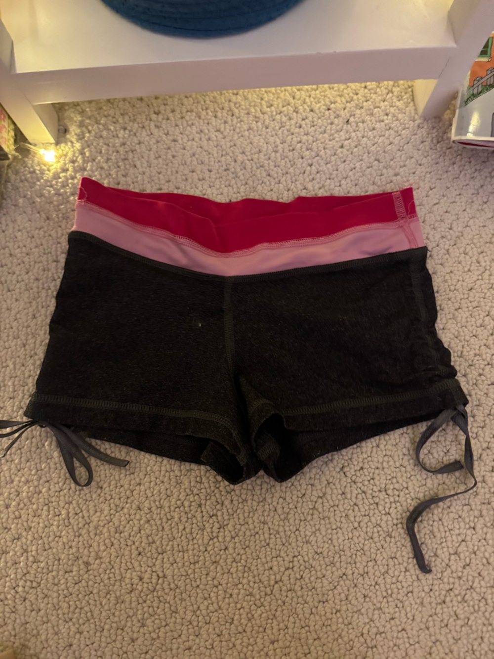 Girls' Pink and Black Active Shorts